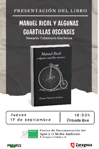 Presentación de libro: Manuel Ricol, y algunas cuartillas oscenses. De Horacio Tabernero