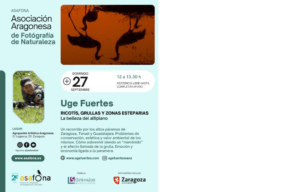 XXI Jornadas Aragonesas de Fotografía de Naturaleza, con Uge Fuertes