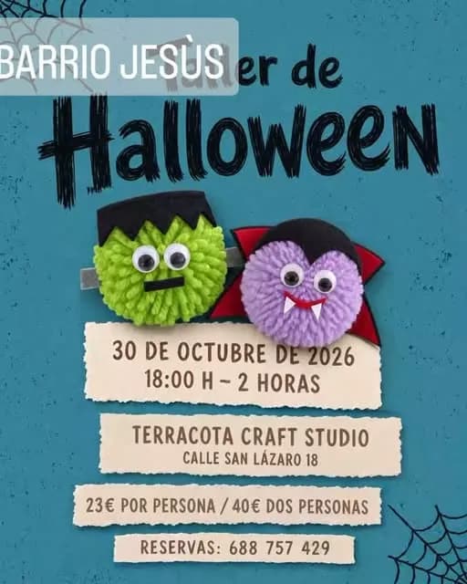 Taller de Halloween: Frankenstein y Drácula de pompón