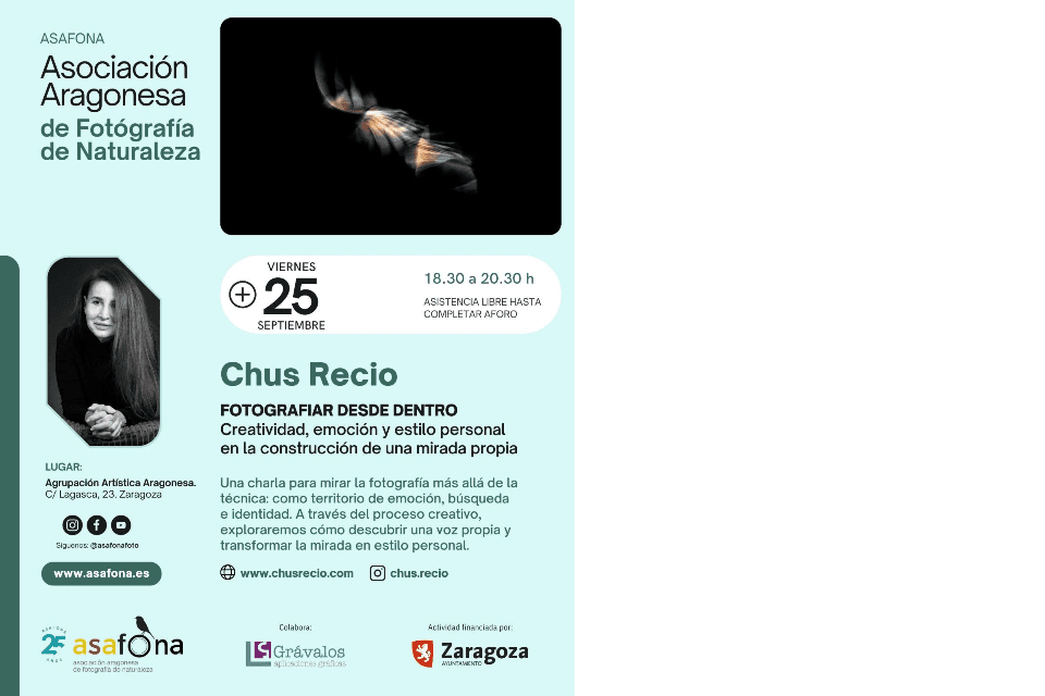 XXI Jornadas Aragonesas de Fotografía de Naturaleza, con Chus Recio