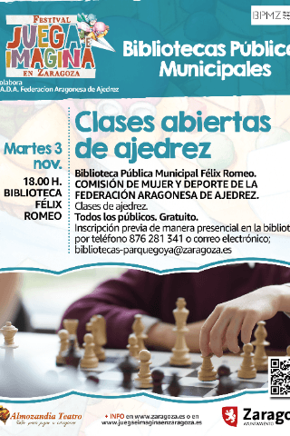 TALLER AJEDREZ en colaboración con la Federación Aragonesa de Ajedrez